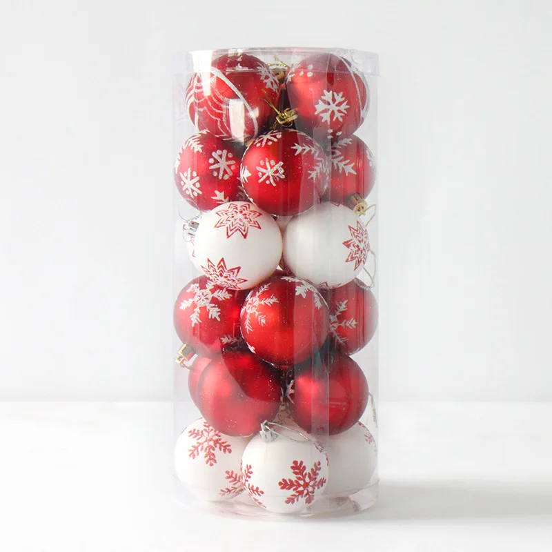 24pcs 6cm Christmas Tree Hanging Ball Bauble Xmas Party Dream Pendant Ornaments Decor for Party Home Christmas Festival Gift