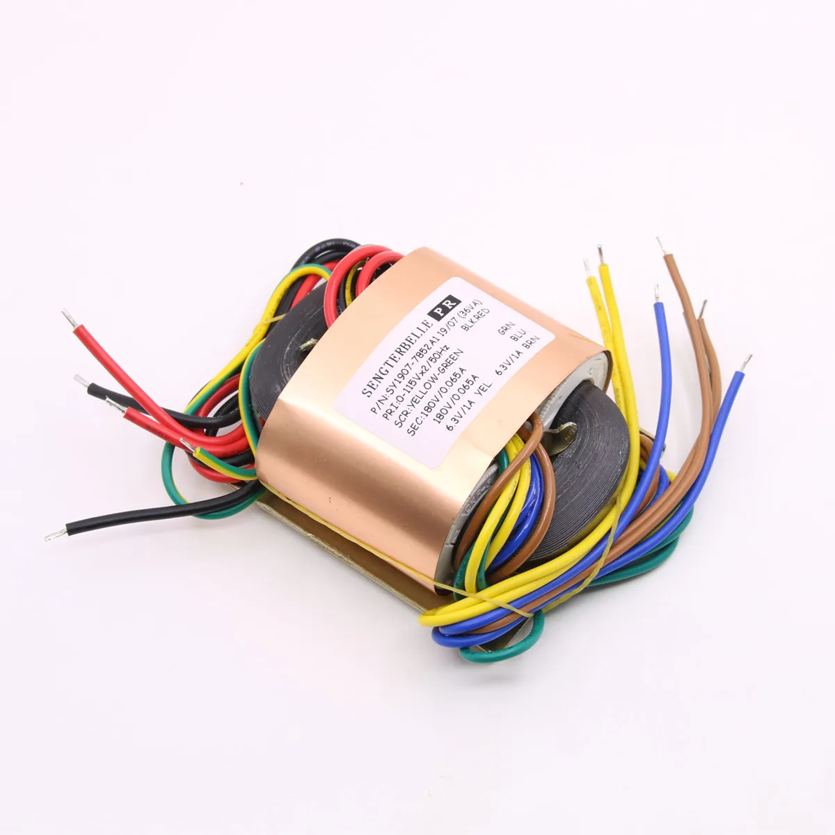 36W аудио R-Core медный трансформатор 180V-0-180V 0-6,3 V 0-6,3 V для пробирки