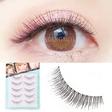 Yokpn 5 pares artesanal cílios postiços naturalmente simulado nude maquiagem cílios mais criptografia em olhos curtos ferramentas de maquiagem