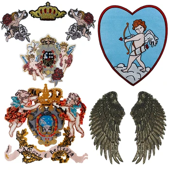 

Embroidery Sequin Fairy Baby Doll Crown Angel Wing Applique Fashion Patch Embellishment for Clothes Bag Shirt Sewing Accessories