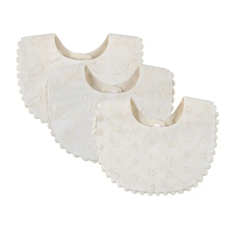 Baby Girls Bibs Newborn Embroidery Floral Princess Cotton Bandana Feeding Saliva Towel | Мать и ребенок