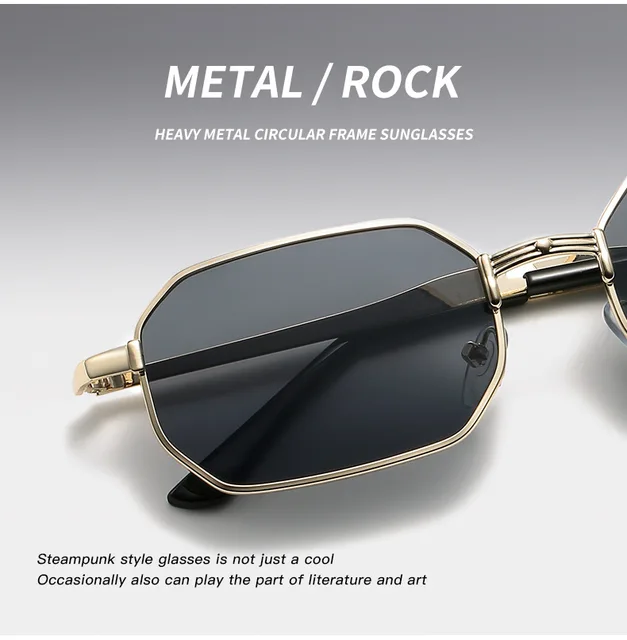 Narrow Rectangular Sunglasses For Men And Women Metal Frame_voghion.com
