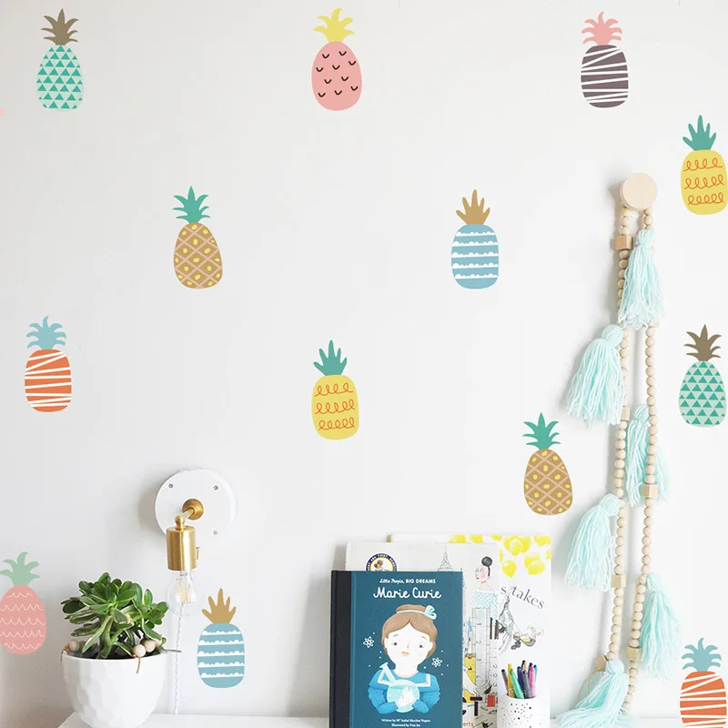

Colored pineapple DIY Wall sticker for kids rooms Baby room Decorative wall vinyl Decalsre movable waterproof Modern home decora