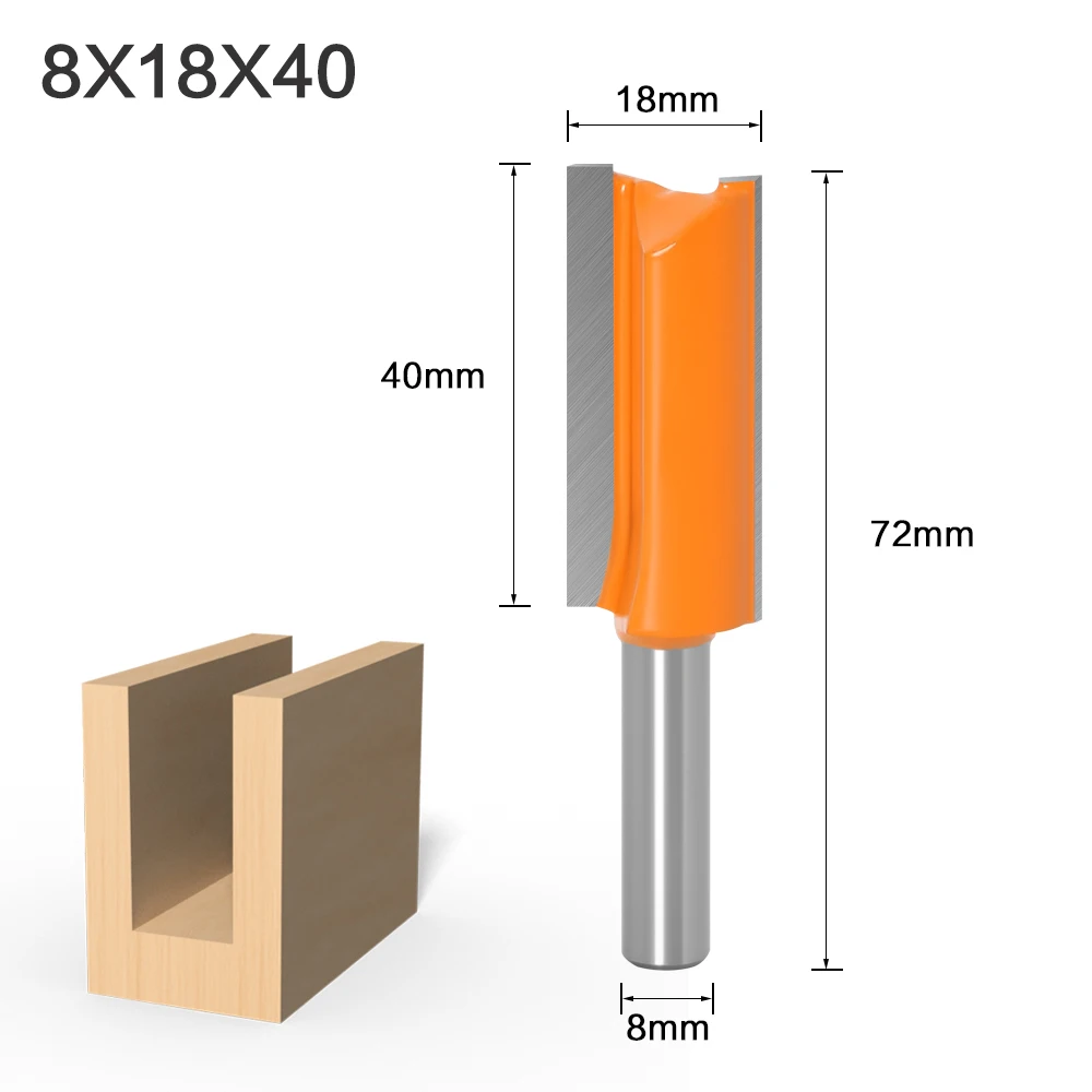 8mm Shank Tungsten Carbide Double Flute Woodworking Router Bit