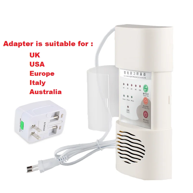 Adapter STERHEN Мини Настенный озоновый дезодорант для кухни и ванной, озоновый очиститель воздуха, домашний стерилизатор - Color: Adapter