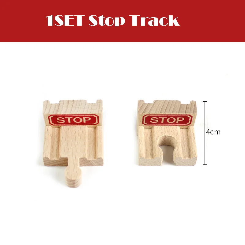 1pcs Wooden Track Parts Beech Wooden Train Track Racing Railway Train Toys Accessories fit for Brand Tracks for Children Gift 28