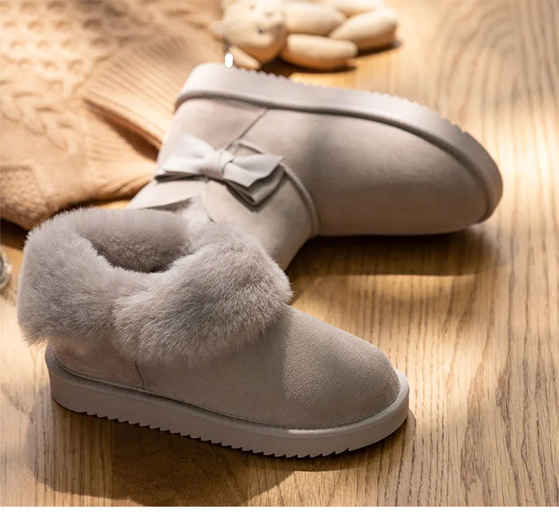 Классические зимние ботинки из натуральной овечьей кожи в австралийском стиле; шерсть; женские ботинки; теплая зимняя обувь для женщин; большие размеры 34-44