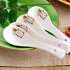 Ceramic Soup Spoon 14cm Japanese White Lucky Cat Bone China Dinnerware Restaurant Household Kitchen Supplies Tableware ► Photo 1/6