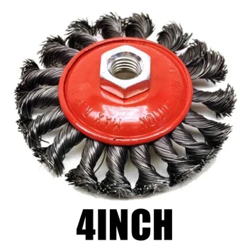 

4 PCS 4inch 100mm Knot Wire Brush / Wheel For Angle Grinder TE242 M14 Thread Brand New And High Quality Wire Brush