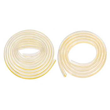 

uxcell PVC Tubing Clear and Yellow Braided Flexible Hose Tube for Oil Fuel Water and Air Lines Ice Maker Installation 1Pcs