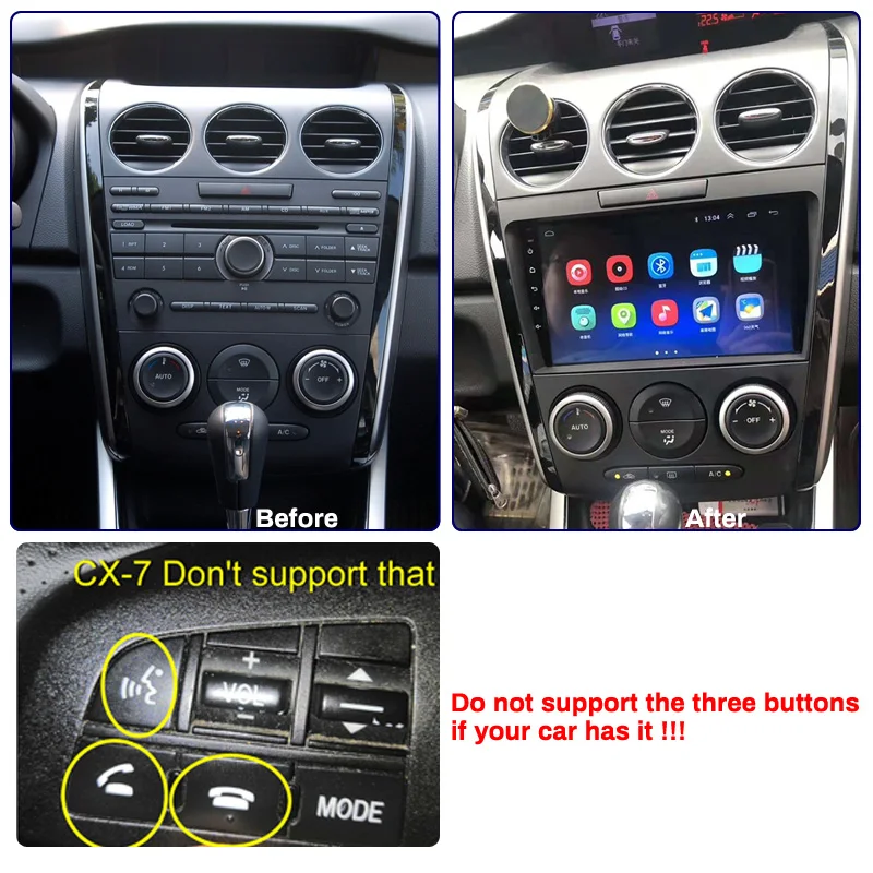 Excellent For Mazda CX7 CX-7 CX 7 ER 2009-2012 Car Radio Multimedia Video Player Navigation GPS Android 8.1 IPS 2.5D Screen 2