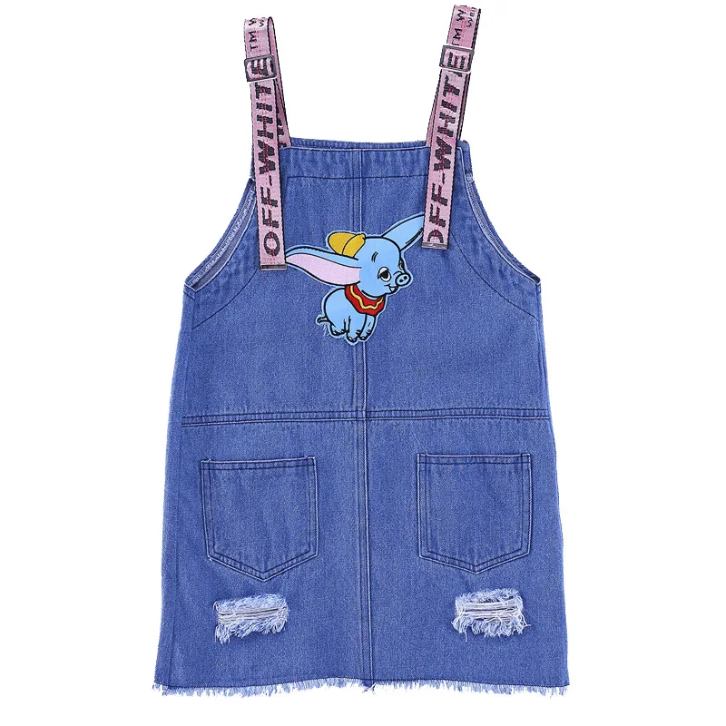 

Teens Big Girls Jumpsuit Spring Autumn Denim Overalls Cowboy Skirt Kids Dungarees Children Clothes Bib Pants Carton Elephant