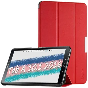 

EasyAcc Case for Samsung Galaxy Tab A6 10.1 2016 (SM-T580 / T585) Ultra Slim Lightweight Smart Cover Auto Sleep Wake-up Red