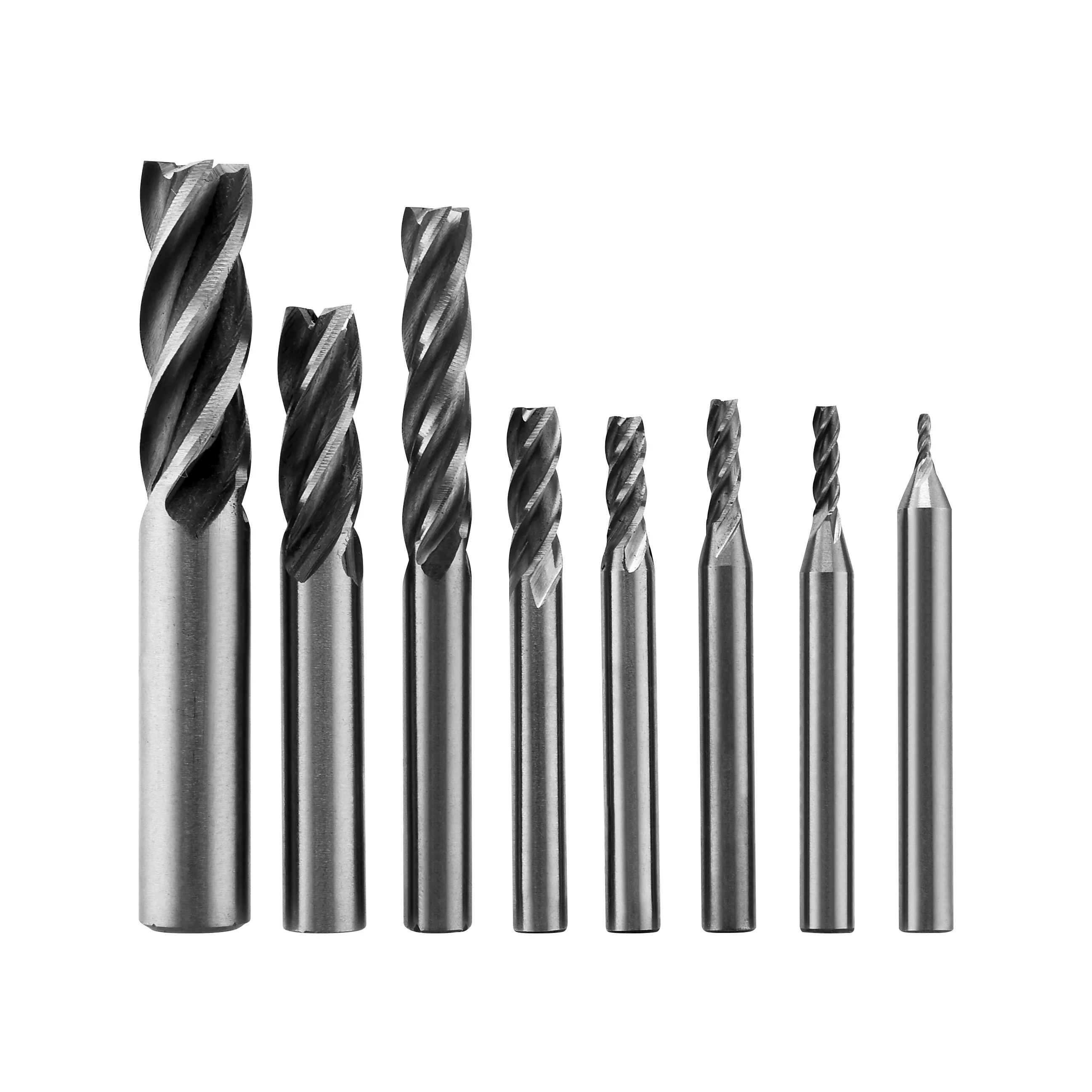 5pcs 4 Flutes Carbide End Mill 1/16 inch Cutting Diameter 1/8 Shank TiAlN Coated