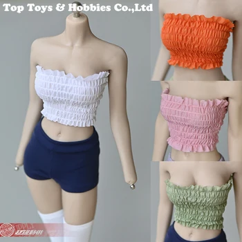 

1/6 Scale New Female Tube Top beautiful Pleated Design Vest Model Clothing Accessories Toys For 12" Figure Body Doll