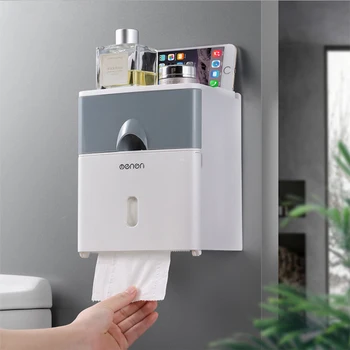 

Toilet Paper Shelf Holders Waterproof Tissue Box Wall Mounted Storage Box Portable for Bathroom Accessories salle de bain