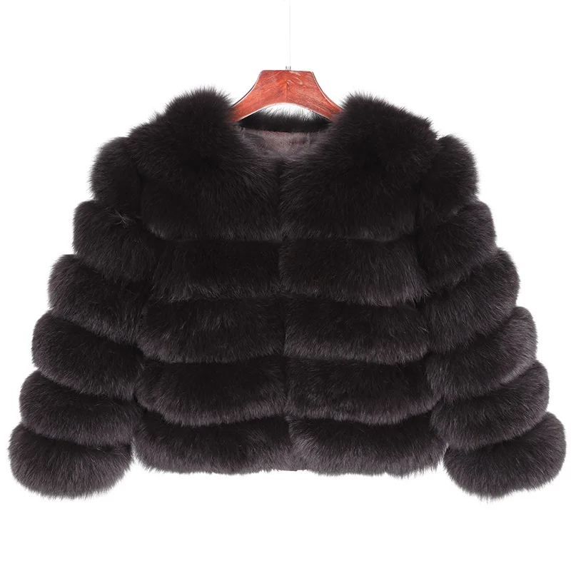 Short coat50-11 Maomaokong, натуральный Лисий мех, Зимний натуральный мех, модная короткая обтягивающая куртка, роскошная кожаная куртка, Женская куртка - Цвет: Short coat50-11