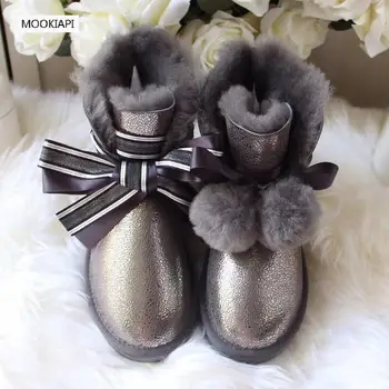 

2019 Chinese brand high quality snow boots, real sheepskin, 100% natural wool, latest waterproof snow boots, free delivery