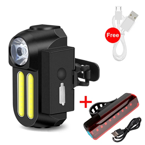 With USB Taillight NEWBOLER светодиодный фонарь для мотоцикла USB Перезаряжаемый велосипедный фонарик водонепроницаемый велосипедный фонарь MTB велосипедный передний фонарь Аксессуары для велосипеда - Цвет: With USB Taillight