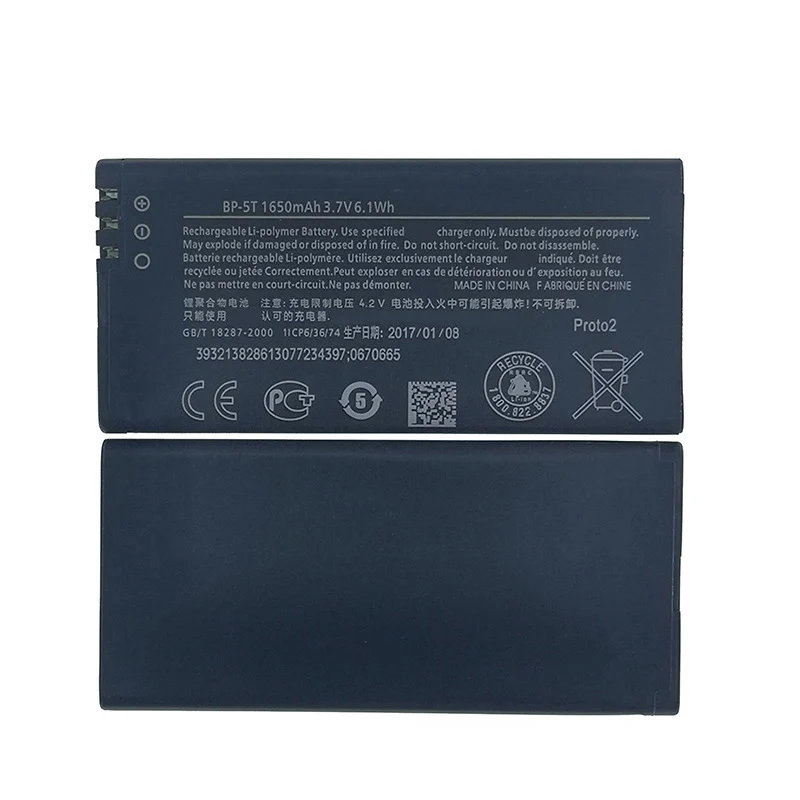 100% Оригинал 1650 мАч BP 5T батарея для Nokia Lumia 820 820T Arrow RM 878 825 в наличии Высокое качество