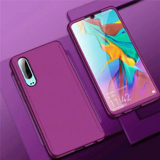 Фиолетовый 360 полный защитный чехол для телефона для Xiao mi Red mi Note 7 6 5 K20 Pro 5A 7A S2 Go чехол для Xiaomi mi 9T 9 SE 8 A2 Lite CC9E чехол - Цвет: Фиолетовый