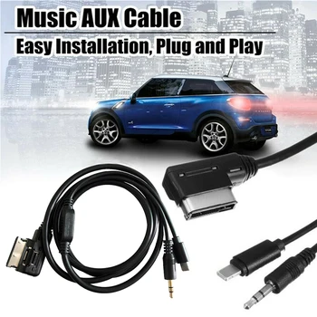 

MMI System Car AUX Cable Phone Charging DC3.5 Stereo Plug And Play Accessories 8pin Music Interface Media Adapter Audio For Benz