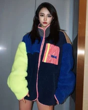 

ADER Lamb Wool Coat Korean Men Women Thick Zipper Color Matching Stand-up Collar Both Sides Wear Adererror Couple Jacket