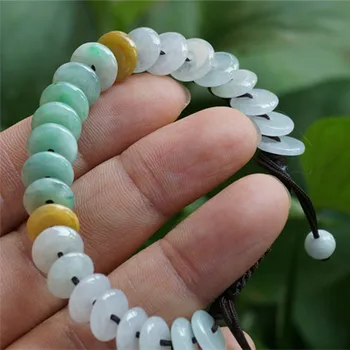 

Multi Color Natural A JADE Jadeite Bead Circle Donut Jade Bracelet Bangle 9MM