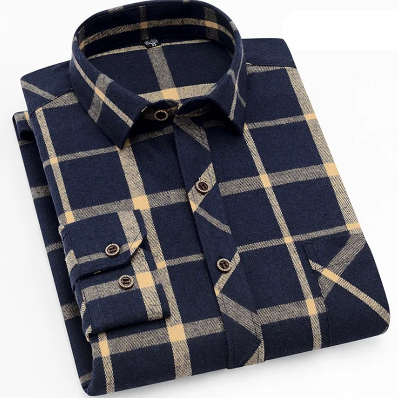Весна Осень Grind плед печатных мужские модные рубашки с длинным рукавом Camisa, контрастный цвет повседневные однобортные базовые рубашки ткань - Цвет: sky blue