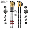Lighten Up Carbon Fiber or Aluminum AlloyTrekking Poles Collapsible Telescopic Walking Sticks with Cork Handle Ultralight Hiking 1