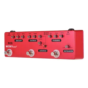 

MOSKY 6-in-1 Guitar Multi-Effects Pedal Reverb Chorus Distortion Overdrive Buffer Booster True Bypass Guitar Parts & Accessories
