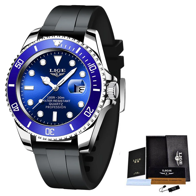2022 New LIGE Watches For Men Sport Quartz Wristwatches Luxury Stainless Steel Clock with Luminous Men Watch Relogio Masculino 