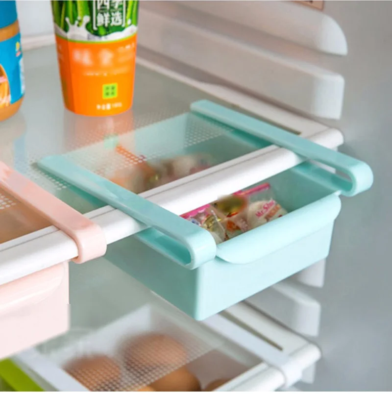 1PC Adjustable Stretchable Fridge Organizer Drawer Basket Refrigerator Pull-out Drawers Fresh Spacer Layer Storage Rack