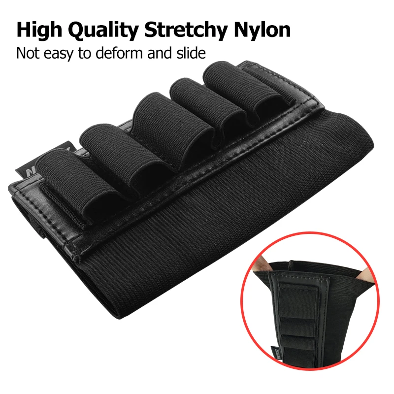 ZOHAN 5 Rounds Shotgun Shell Holder On Stock Cartridge Holder Buttstock Ammo Pouch for 12 20 Gauge Hunting Gun Accessory 3