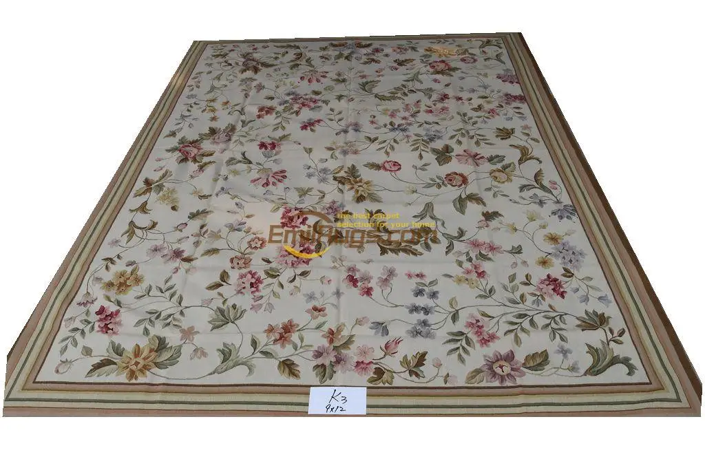 Шерсть французский Обюссон ковер для спальни в винтажном стиле RU 274 см X 366 см X 9 см X 12' K3gc156aubyg6