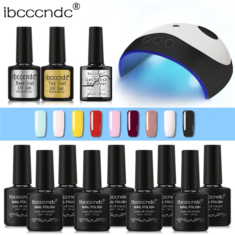 

Nail Gel Polish Set UV LED Lamp Gel Remover Quick Dry Light Matte Top Base Varnish Gel Lacquer DIY Nail Art Tool Kit