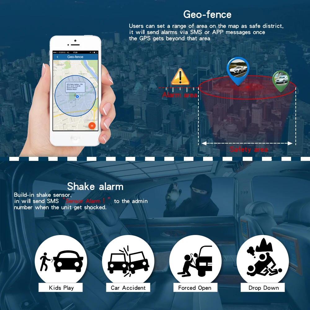 Автомобильный GPS трекер TK905B Сильный магнитный водонепроницаемый GSM GPRS система