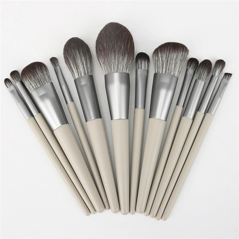 Massaller 12pcs Sub grey Professional Use Makeup Brushes Set Large Powder Foundation Blush Brush Lip Eye 2