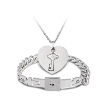 

Heart Lock Bracelet & Key Necklace Pair Of Male Bracelets Female Necklace Bracelets Couple Necklace Bracelet Jewelry