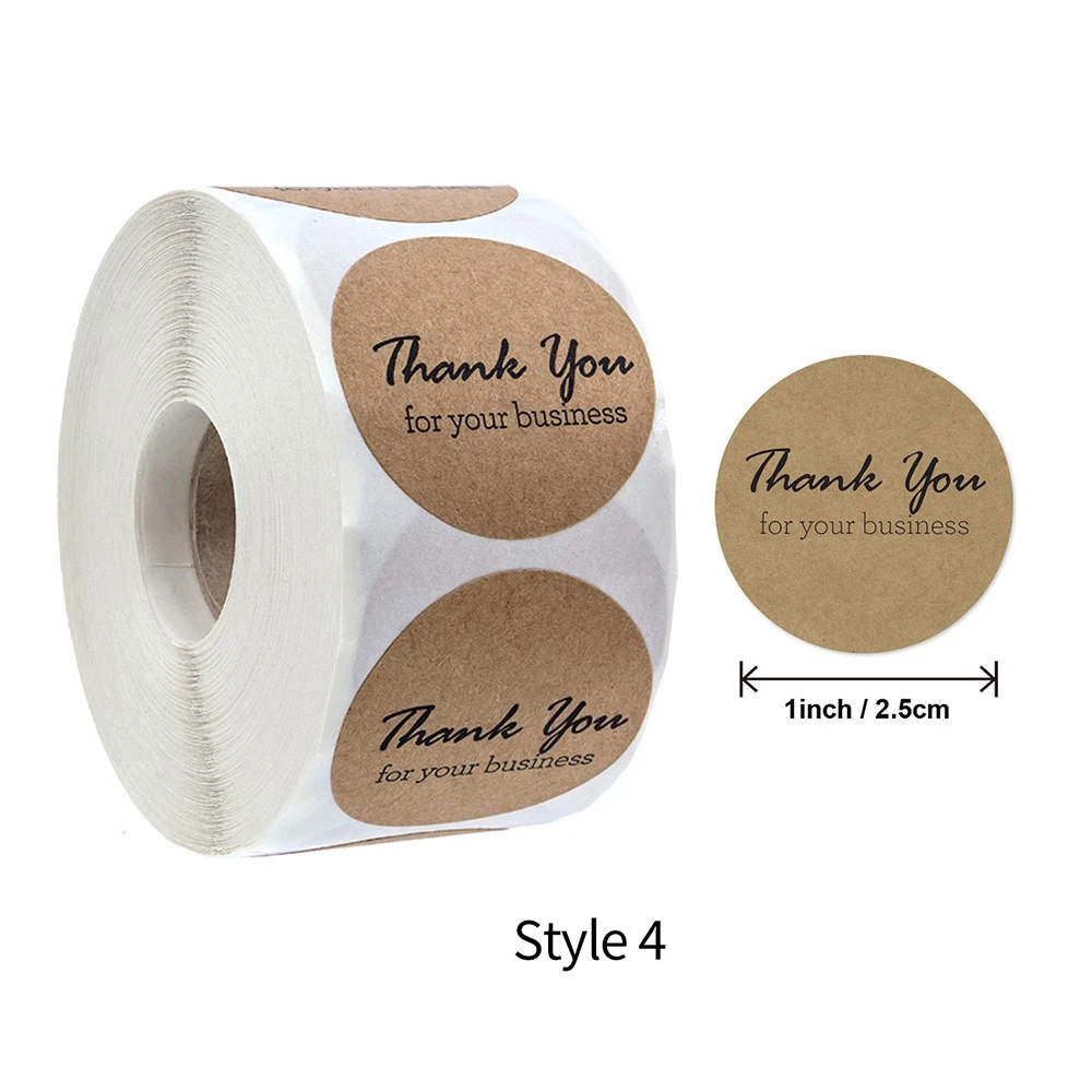 500Pcs 1Inch Kraft Thank You For your Order Handmade Sticker Seal Labels SET/LOT 