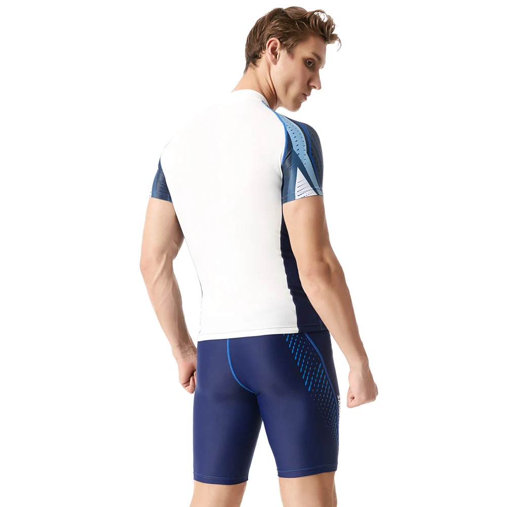 Мужская одежда для плавания Rashguard рубашка брюки Мужской купальный костюм UPF 50 +