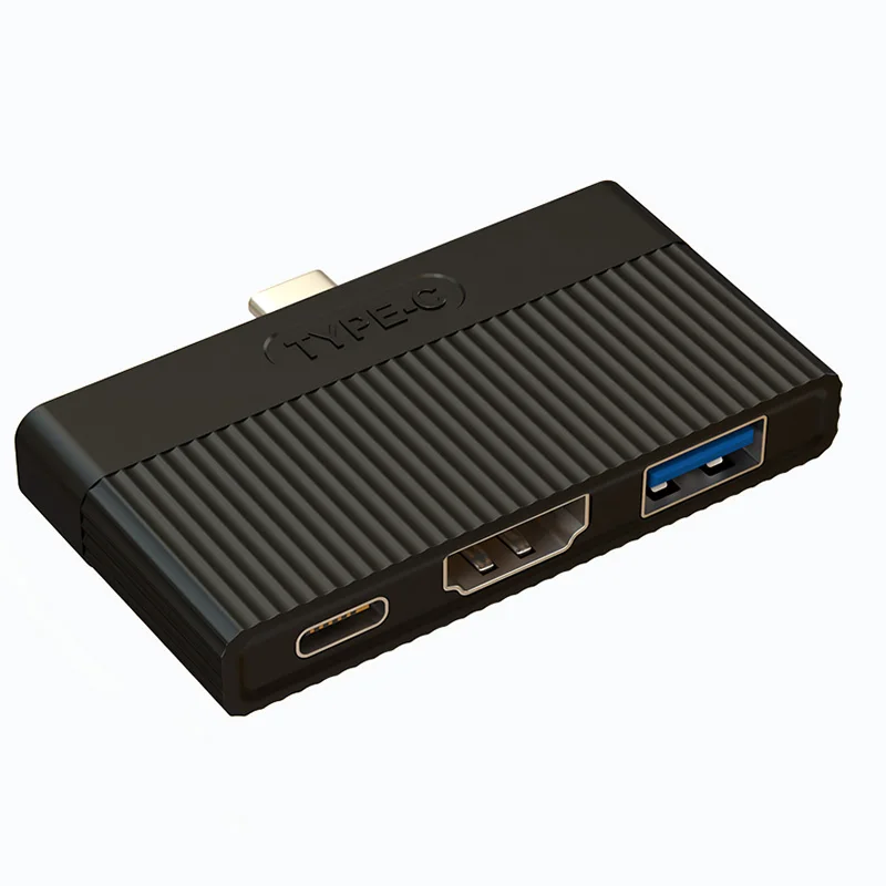 Черный Type-C к HDMI USB3.0 PD адаптер 3 в 1 4K для экрана дисплея проектора ноутбука мобильного телефона NC99 - Цвет: Черный