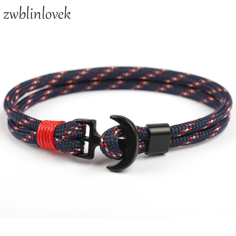 Fashion Whale Tail Anchor Bracelets Men Women Charm Nautical Survival Rope Chain Paracord Bracelet Male Wrap Metal Hooks | Украшения и
