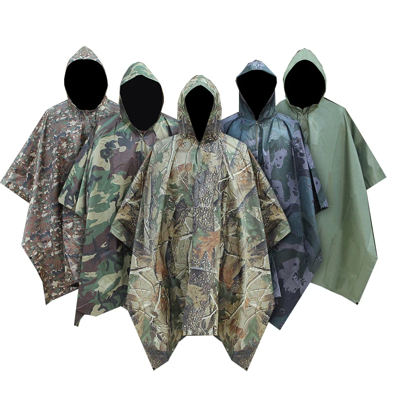 

Men Raincoat Waterproof Rain Coat Man Military Impermeable Camo Raincoat Women Awning From The Rain Motorcycle Rain Poncho