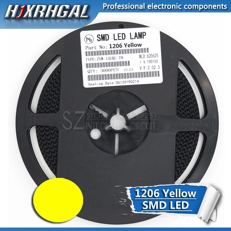 1 шт. желтый 1206 светодиодные диоды smd свет и hjxrhgal