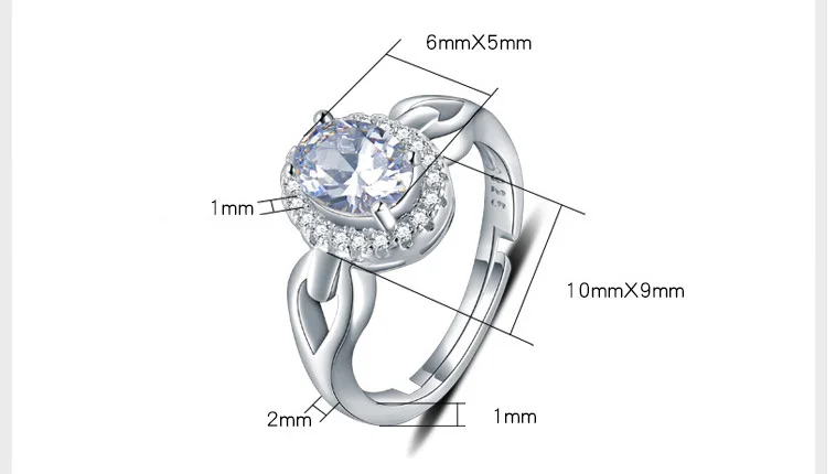 Bague Ringen S925 Серебряное кольцо для женщин простота темперамент Популярные свидания Свадьба прекрасный сладкий подарок на день рождения леди