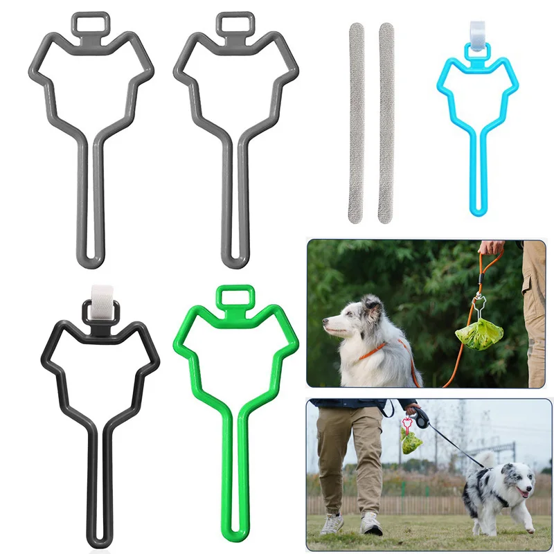Soporte de manos libres para Bolsa para popó de perro, bolsa de residuos para mascotas, portador de correa de perro, mango dispensador apto para cualquier correa de perro, accesorios para mascotas