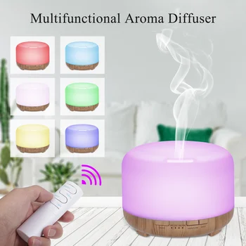 

480ml Ultrasonic Air Humidifier Timer Aroma Diffuser Mist Maker with Remote Controller Colorful Light for Yoga Relax Office Home