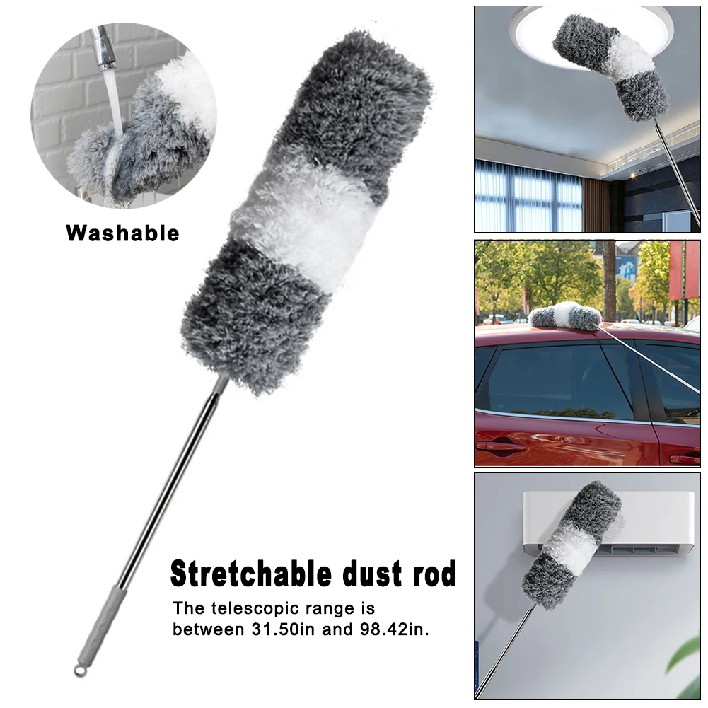 

Extendable Bendable Soft Microfiber Duster Dusting Telescopic Dust Removal Brush Adjustable Household Cleaning Tool