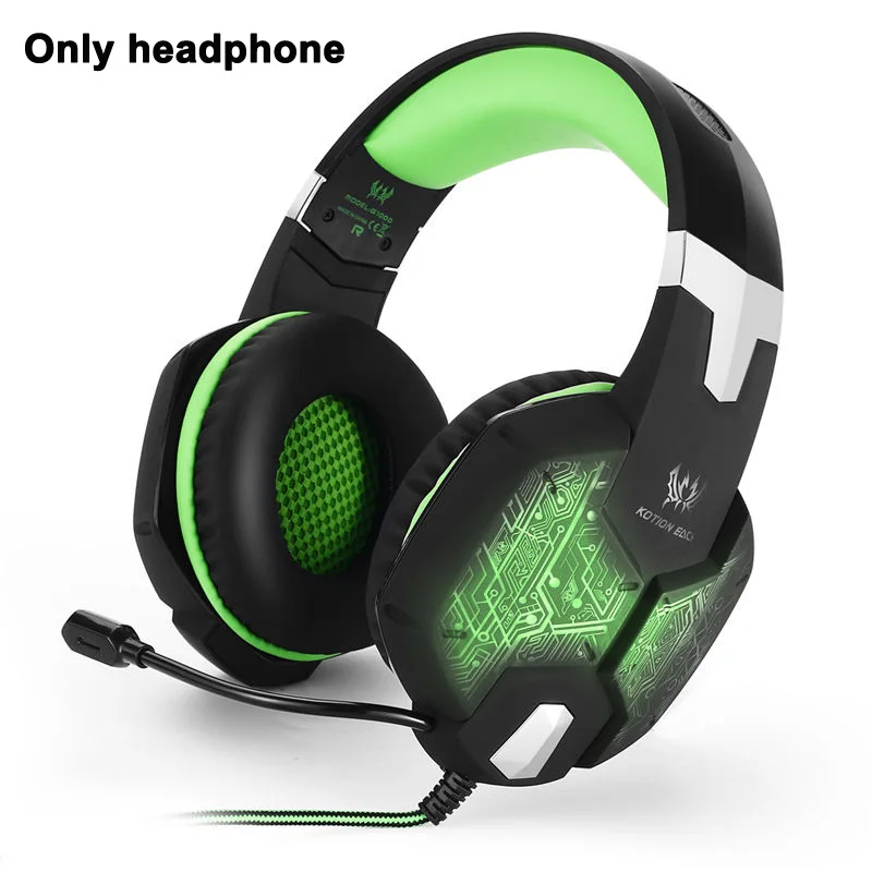 Новейшая игровая гарнитура Casque Gamer стерео гарнитура с микрофоном светодиодная игровая гарнитура для ПК PS4 - Цвет: Only Headphone